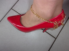 Rubbing cock with my heels on 