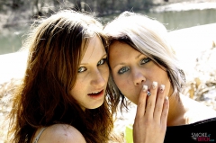 Two smoking amateurs play