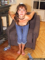 Small tits teen brunette masturbates