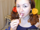 Teen brunette dildo masturbation and fuck