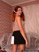 Russian teen redhead dildo masturbation