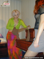 Pantyhose lesbians footjob and sex