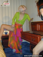 Pantyhose lesbians footjob and sex