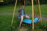 Pissing on a outdoor teeterboard