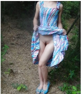 Chinese girl flashing pussy in public