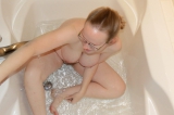My wife taking a bath