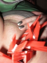 Me playing with clothes-pins