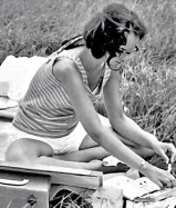 Lady J in a field