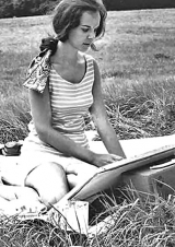 Lady J in a field