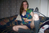 Young girl shows her extreme hariy pussy - N. C.