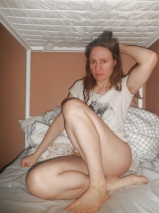 slut claire shows her shaved cunt