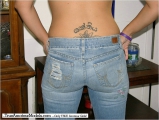 Jeans Pants Pulled Down To Expose Pussy