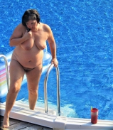 Pig in pool