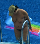Pig in pool