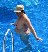 Pig in pool