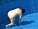 Pig in pool