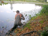 A boy with a dirty ass