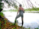 A boy with a dirty ass