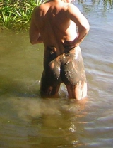 A boy with a dirty ass