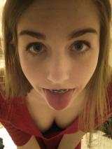 Teen with braces wants to be cummed on - on off total geek c