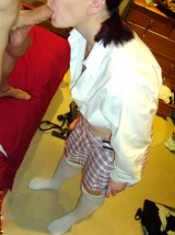 Slut dresses sexy for fun cumshots