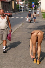 girls walking naked on street