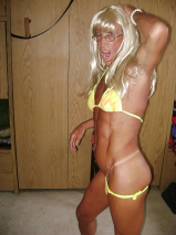 Yellow string bikini