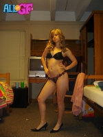 Pretty girlfriend dancing strip