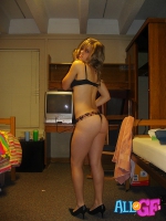 Pretty girlfriend dancing strip