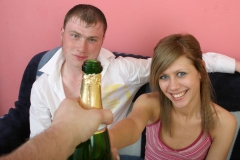 Rita has some champagne - N