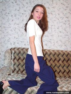 Teen brunette striptease - N
