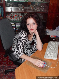 Posing near computer - N