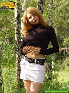 Playful blonde peeing - N