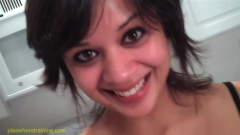 Pee whore Sage shows how to enjoy hot bowl of piss - N