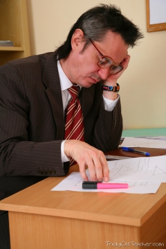 Teacher with a big - N