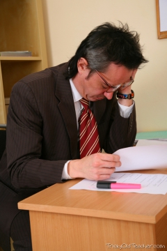 Teacher with a big - N