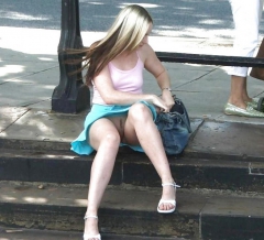 No Panty Up Skirt Outside -2 - N