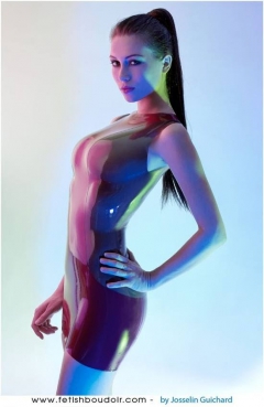 Latex lesbian oiled - N
