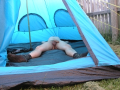 my cooling down in tent and the mrs tempting me - N