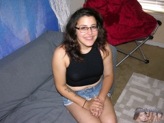 Glasses Teen Spreading Her Ass - N