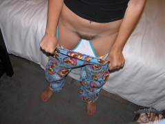 TEEN PAJAMA HAIRY PUSSY - N