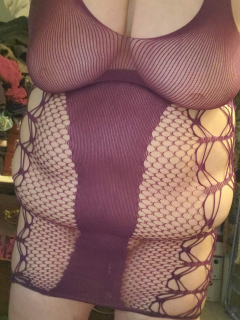 Beautiful old saggy wife in purple fuckin herself - N