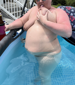 Hot BBW wife with big nipples, sexy belly and hairy pussy - N