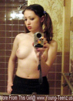 Cute Highschool Teen With Red Lips - N