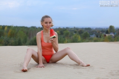 Nude teen on a picnic - N