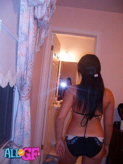 Asian girlfriend stripping for - N