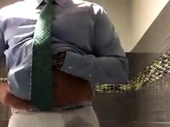 Big-Cock Daddy Strokes at Work