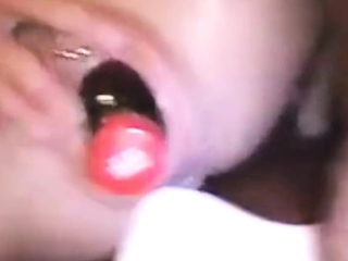 My large cunt filled with a big bottle