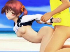 Lusty animated honey having wild sex on beach