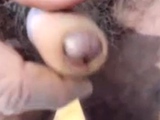 Dad showing uncut cock on cam for the first time